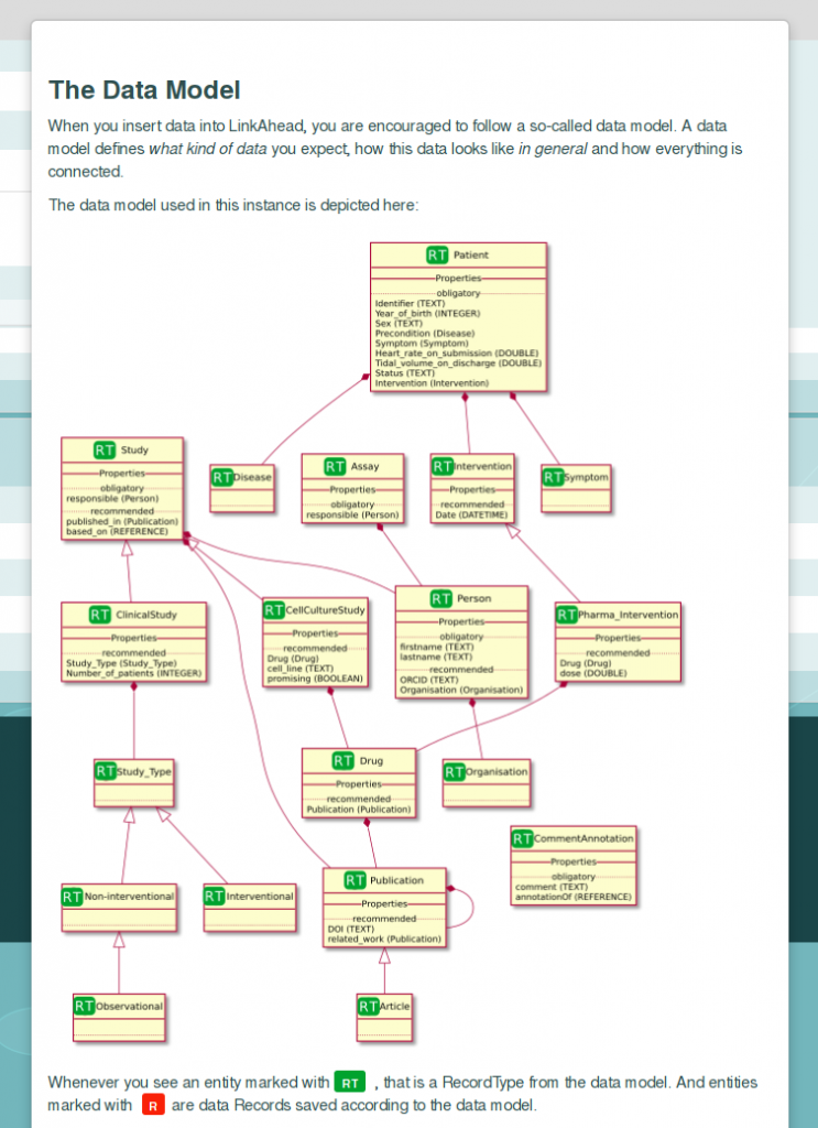 A representative data model inside LinkAhead